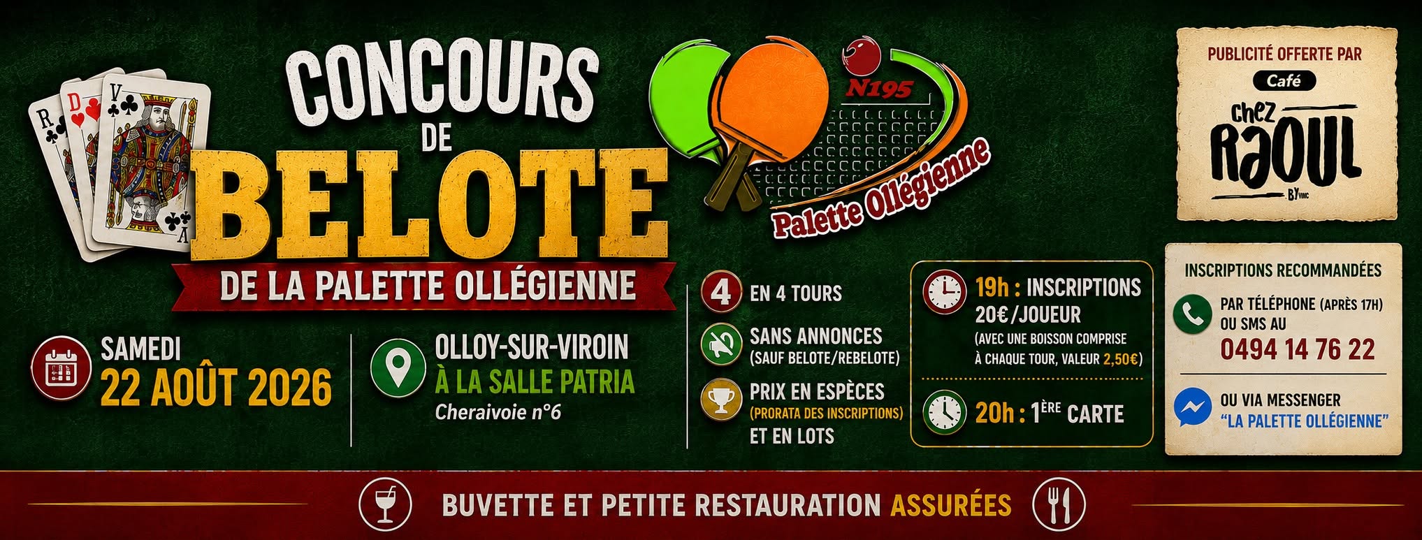 Concours de belote de La Palette Ollégienne — Olloy-sur-Viroin