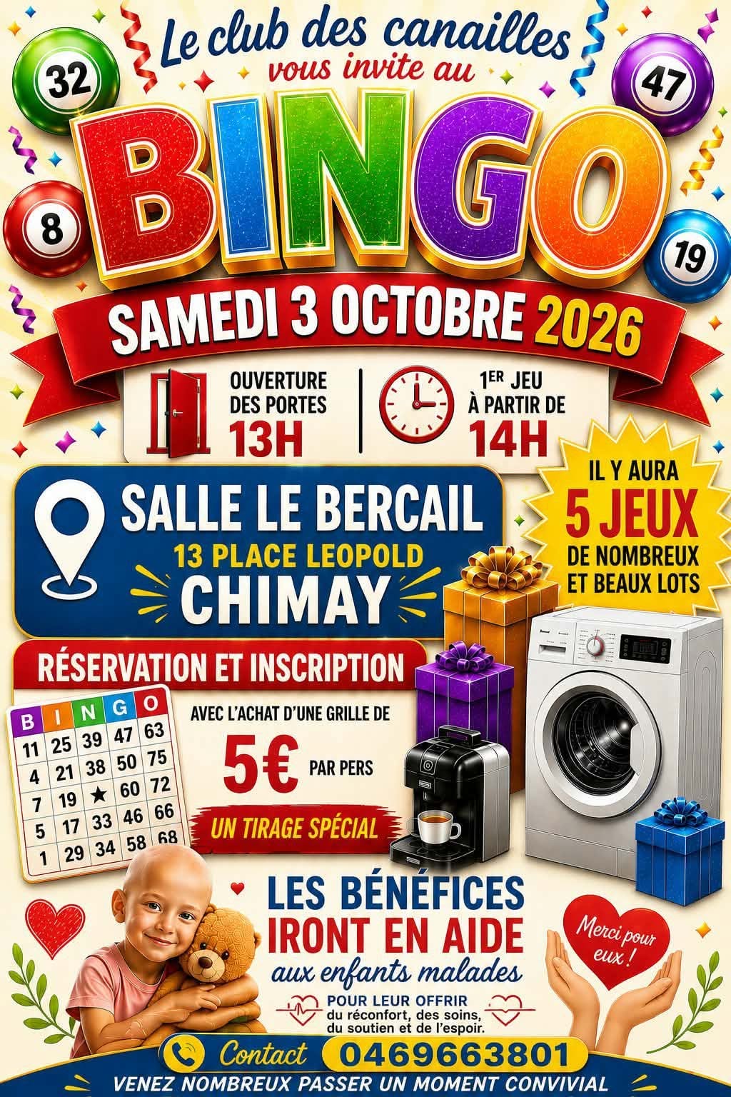 Bingo au profit des enfants malades — Chimay