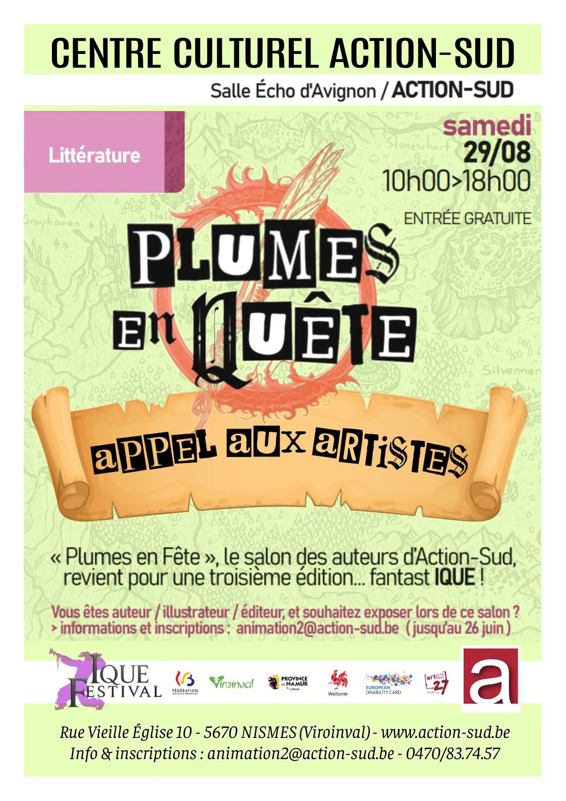 Salon des auteurs Plumes en quête — IQUE Festival, Nismes