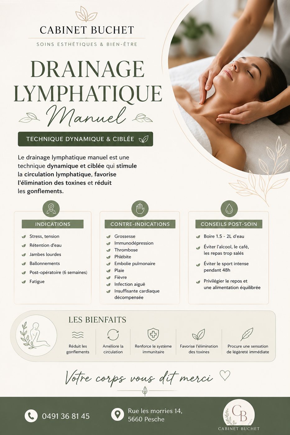 Le drainage lymphatique manuel - Infirmière à Couvin, Marie Buchet